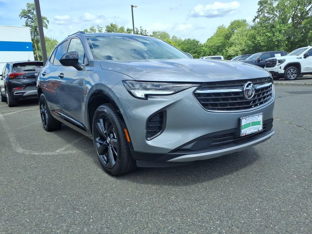 2023 Buick Envision Essence in Moonstone Gray Metallic — front three-quarter view